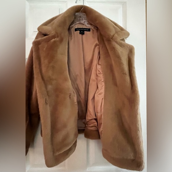 French Connection Camel Teddy Jacket, NWT, Vegan Fur Coat, XS - Picture 10 of 13